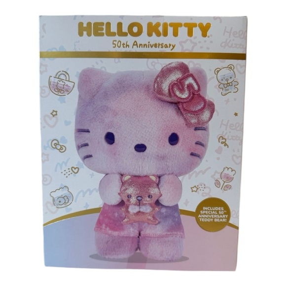 Hello Kitty Pink 50th Anniversary 8" Plush Collectible Doll - Picture 5 of 10